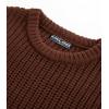 imagePJ PAUL JONES Mens Crewneck Sweater Casual Textured Knitted Pullover Long Sleeves Pullover Sweaters Winter SweaterCoffee