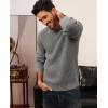 imagePJ PAUL JONES Mens Crewneck Sweater Casual Textured Knitted Pullover Long Sleeves Pullover Sweaters Winter SweaterGrey