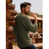 imagePJ PAUL JONES Mens Crewneck Sweater Casual Textured Knitted Pullover Long Sleeves Pullover Sweaters Winter SweaterGrey Green