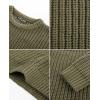 imagePJ PAUL JONES Mens Crewneck Sweater Casual Textured Knitted Pullover Long Sleeves Pullover Sweaters Winter SweaterGrey Green