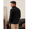 imagePJ PAUL JONES Mens Quarter Zip Sweater Cable Knitted Pullover Sweaters Textured Solid Colors SweaterBlack
