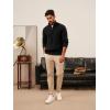 imagePJ PAUL JONES Mens Quarter Zip Sweater Cable Knitted Pullover Sweaters Textured Solid Colors SweaterBlack