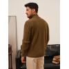 imagePJ PAUL JONES Mens Quarter Zip Sweater Cable Knitted Pullover Sweaters Textured Solid Colors SweaterBrown