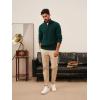 imagePJ PAUL JONES Mens Quarter Zip Sweater Cable Knitted Pullover Sweaters Textured Solid Colors SweaterDark Green
