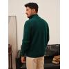 imagePJ PAUL JONES Mens Quarter Zip Sweater Cable Knitted Pullover Sweaters Textured Solid Colors SweaterDark Green