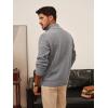 imagePJ PAUL JONES Mens Quarter Zip Sweater Cable Knitted Pullover Sweaters Textured Solid Colors SweaterGray