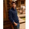 imagePJ PAUL JONES Mens Quarter Zip Sweater Cable Knitted Pullover Sweaters Textured Solid Colors SweaterNavy Blue
