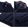 imagePJ PAUL JONES Mens Quarter Zip Sweater Cable Knitted Pullover Sweaters Textured Solid Colors SweaterNavy Blue