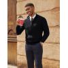 imagePJ PAUL JONES Mens Quarter Zip Sweater Lightweight Casual Pullover Mock Neck Textured SweatersBlack