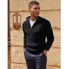 imagePJ PAUL JONES Mens Quarter Zip Sweater Lightweight Casual Pullover Mock Neck Textured SweatersBlack