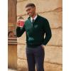 imagePJ PAUL JONES Mens Quarter Zip Sweater Lightweight Casual Pullover Mock Neck Textured SweatersDark Green