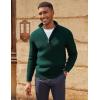 imagePJ PAUL JONES Mens Quarter Zip Sweater Lightweight Casual Pullover Mock Neck Textured SweatersDark Green