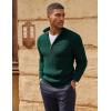 imagePJ PAUL JONES Mens Quarter Zip Sweater Lightweight Casual Pullover Mock Neck Textured SweatersDark Green