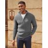 imagePJ PAUL JONES Mens Quarter Zip Sweater Lightweight Casual Pullover Mock Neck Textured SweatersGray