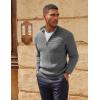 imagePJ PAUL JONES Mens Quarter Zip Sweater Lightweight Casual Pullover Mock Neck Textured SweatersGray