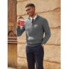 imagePJ PAUL JONES Mens Quarter Zip Sweater Lightweight Casual Pullover Mock Neck Textured SweatersGray