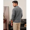 imagePJ PAUL JONES Mens Quarter Zip Sweater Lightweight Casual Pullover Mock Neck Textured SweatersGray