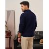 imagePJ PAUL JONES Mens Quarter Zip Sweater Lightweight Casual Pullover Mock Neck Textured SweatersNavy Blue