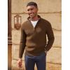 imagePJ PAUL JONES Mens Quarter Zip Sweater Lightweight Casual Pullover Mock Neck Textured SweatersOchre