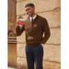 imagePJ PAUL JONES Mens Quarter Zip Sweater Lightweight Casual Pullover Mock Neck Textured SweatersOchre