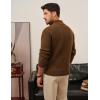 imagePJ PAUL JONES Mens Quarter Zip Sweater Lightweight Casual Pullover Mock Neck Textured SweatersOchre