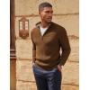 imagePJ PAUL JONES Mens Quarter Zip Sweater Lightweight Casual Pullover Mock Neck Textured SweatersOchre