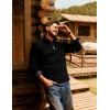 imagePJ PAUL JONES Mens Quarter Zip Sweaters Casual Slim Fit Knit Texture Pullover SweaterBlack