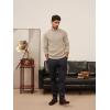 imagePJ PAUL JONES Mens Slim Fit Turtleneck Sweater Casual Ribbed Knitted Pullover SweatersApricot