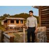 imagePJ PAUL JONES Mens Slim Fit Turtleneck Sweater Casual Ribbed Knitted Pullover SweatersApricot