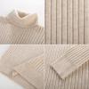 imagePJ PAUL JONES Mens Slim Fit Turtleneck Sweater Casual Ribbed Knitted Pullover SweatersApricot