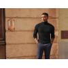 imagePJ PAUL JONES Mens Slim Fit Turtleneck Sweater Casual Ribbed Knitted Pullover SweatersBlack