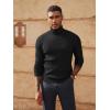 imagePJ PAUL JONES Mens Slim Fit Turtleneck Sweater Casual Ribbed Knitted Pullover SweatersBlack