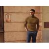 imagePJ PAUL JONES Mens Slim Fit Turtleneck Sweater Casual Ribbed Knitted Pullover SweatersCoffee