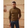 imagePJ PAUL JONES Mens Slim Fit Turtleneck Sweater Casual Ribbed Knitted Pullover SweatersCoffee