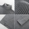 imagePJ PAUL JONES Mens Slim Fit Turtleneck Sweater Casual Ribbed Knitted Pullover SweatersDark Grey