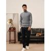 imagePJ PAUL JONES Mens Slim Fit Turtleneck Sweater Casual Ribbed Knitted Pullover SweatersDark Grey
