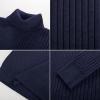 imagePJ PAUL JONES Mens Slim Fit Turtleneck Sweater Casual Ribbed Knitted Pullover SweatersNavy Blue