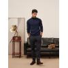 imagePJ PAUL JONES Mens Slim Fit Turtleneck Sweater Casual Ribbed Knitted Pullover SweatersNavy Blue