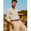 imagePJ PAUL JONES Mens Sweater Cable Knit Polo Collar Sweaters for Fall WinterApricot