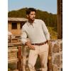 imagePJ PAUL JONES Mens Sweater Cable Knit Polo Collar Sweaters for Fall WinterApricot