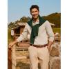 imagePJ PAUL JONES Mens Sweater Cable Knit Polo Collar Sweaters for Fall WinterApricot