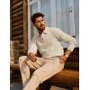 imagePJ PAUL JONES Mens Sweater Cable Knit Polo Collar Sweaters for Fall WinterApricot