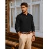 imagePJ PAUL JONES Mens Sweater Cable Knit Polo Collar Sweaters for Fall WinterBlack