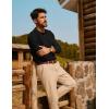 imagePJ PAUL JONES Mens Sweater Cable Knit Polo Collar Sweaters for Fall WinterBlack