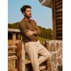 imagePJ PAUL JONES Mens Sweater Cable Knit Polo Collar Sweaters for Fall WinterCoffee