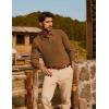 imagePJ PAUL JONES Mens Sweater Cable Knit Polo Collar Sweaters for Fall WinterCoffee
