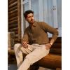 imagePJ PAUL JONES Mens Sweater Cable Knit Polo Collar Sweaters for Fall WinterCoffee