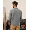 imagePJ PAUL JONES Mens Sweater Cable Knit Polo Collar Sweaters for Fall WinterDark Grey