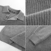 imagePJ PAUL JONES Mens Sweater Cable Knit Polo Collar Sweaters for Fall WinterDark Grey