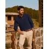 imagePJ PAUL JONES Mens Sweater Cable Knit Polo Collar Sweaters for Fall WinterNavy